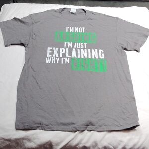 I'm not arguing men's large sized t shirt